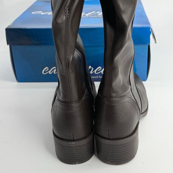 NEW Easy Street Women's knee high brown boots size 9.5 faux leather stretch boot - Picture 6 of 8